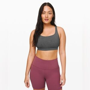 Women’s Charcoal Grey Sports Bra and Berry Bike Shorts Set